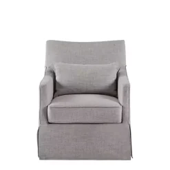Gray Skirted Swivel Martha Stewart Accent Chair