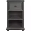 Gray Slim Wooden 2-Shelf Side Table