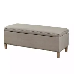 Gray Soft-Close Storage Bench