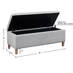 Gray Soft-Close Storage Bench