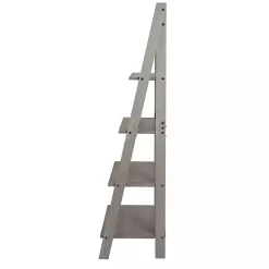 Gray Solid Wood Ladder Bookshelf