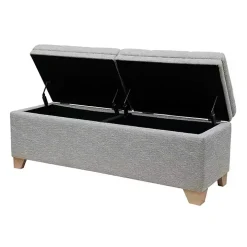 Gray Split Seat Jackson Storage Bench