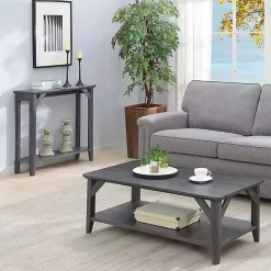 Gray Tapered Legs Rustic Coffee Table
