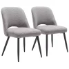 Gray Teddy Upholstered Dining Chairs, Set of 2