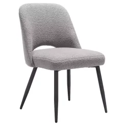 Gray Teddy Upholstered Dining Chairs, Set of 2