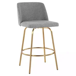 Gray Torino Gold Leg Counter Stools, Set of 2
