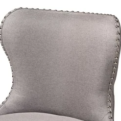 Gray Tufted Back Swivel Counter Stools, Set of 2