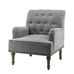 Gray Tufted Britt Accent Chair