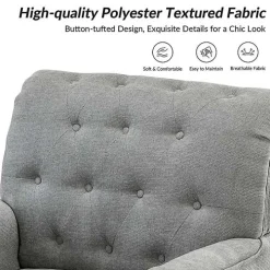 Gray Tufted Britt Accent Chair