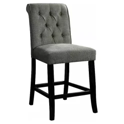 Gray Tufted Landon Counter Stools, Set of 2