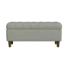 Gray Tufted Upholstered Storage Bench