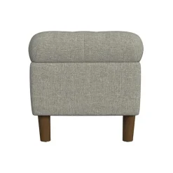 Gray Tufted Upholstered Storage Bench
