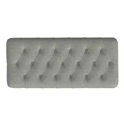 Gray Tufted Upholstered Storage Bench