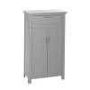 Gray Two-Door Top Shelf Cabinet