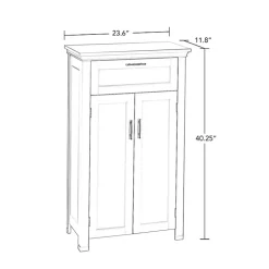 Gray Two-Door Top Shelf Cabinet