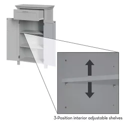 Gray Two-Door Top Shelf Cabinet