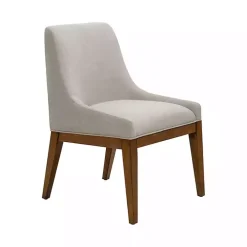 Gray Upholstered Armless Dining Chairs, Set of 2