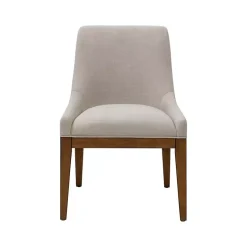 Gray Upholstered Armless Dining Chairs, Set of 2