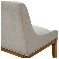 Gray Upholstered Armless Dining Chairs, Set of 2