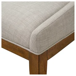 Gray Upholstered Armless Dining Chairs, Set of 2