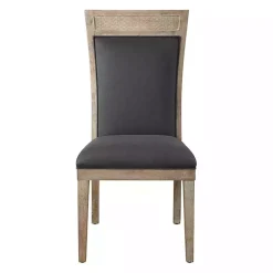 Gray Upholstered Cane Detailing Dining Chair