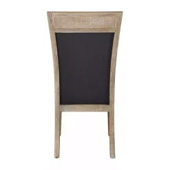 Gray Upholstered Cane Detailing Dining Chair