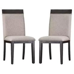 Gray Upholstered Erin Dining Chairs, Set of 2