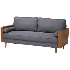 Gray Upholstered Harley Walnut Sofa