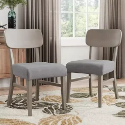 Gray Upholstered Porter Dining Chairs, Set of 2