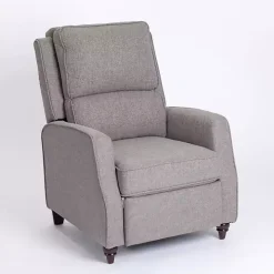 Gray Upholstered Rowan Push Back Recliner