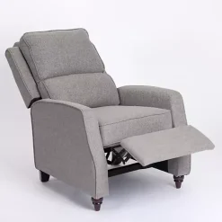 Gray Upholstered Rowan Push Back Recliner