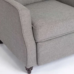 Gray Upholstered Rowan Push Back Recliner