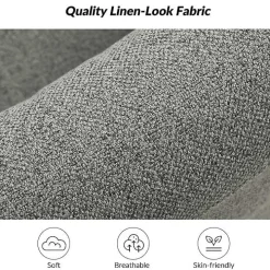 Gray Upholstered Vasser Slipcover Swivel Chair