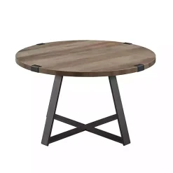 Gray Urban Rustic Round Coffee Table