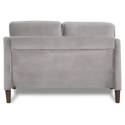 Gray Velvet Upholstered Modern Loveseat