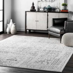 Gray Vintage Distressed Area Rug, 10x14