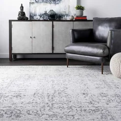 Gray Vintage Distressed Area Rug, 10x14