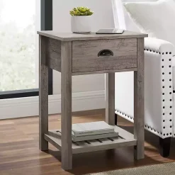 Gray Wash Country Accent Table