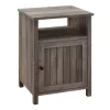 Gray Wash Grooved Door Side Table