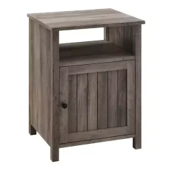 Gray Wash Grooved Door Side Table