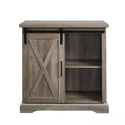 Gray Wash Sliding Barn Door Cabinet