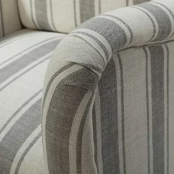 Gray White Carved Slope Stripe Accent Chair