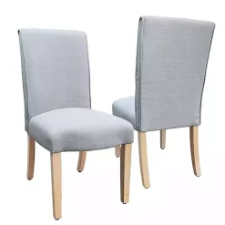 Gray Whitewashed Dining Chairs, Set of 2