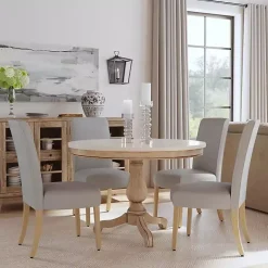 Gray Whitewashed Dining Chairs, Set of 2