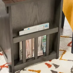 Gray Wood Parnell Storage Accent Table