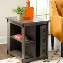 Gray Wood Parnell Storage Accent Table