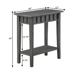 Gray Wood Slat Accent Table
