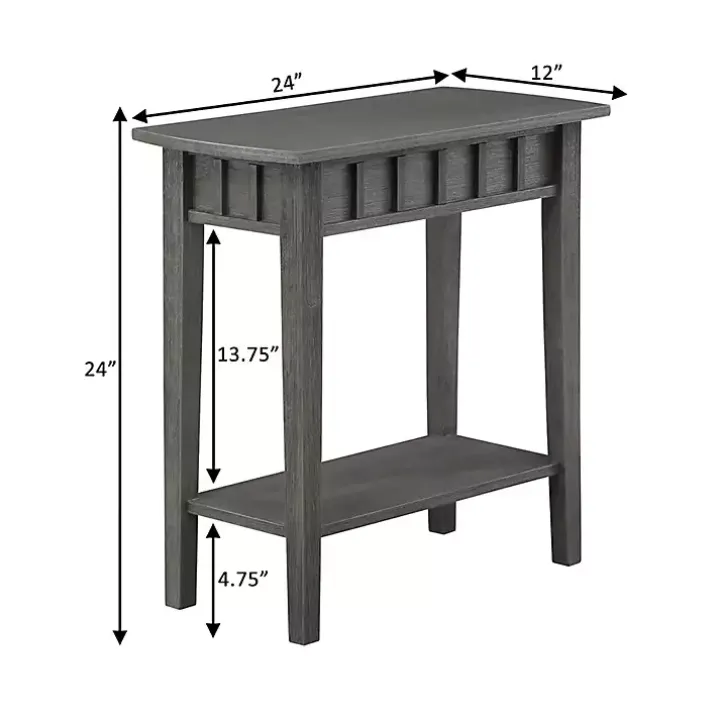 Gray Wood Slat Accent Table