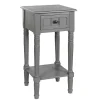 Gray Wood Square Hampton Accent Table