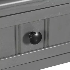 Gray Wood Square Hampton Accent Table